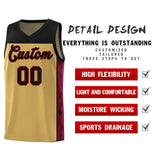 Custom Old Gold Side Pattern Sports Uniform Basketball Jersey