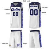 Custom White Side Pattern Sports Uniform Basketball Jersey