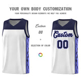 Custom White Side Pattern Sports Uniform Basketball Jersey