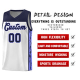 Custom White Side Pattern Sports Uniform Basketball Jersey