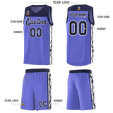 Custom Purple Side Pattern Sports Uniform Basketball Jersey