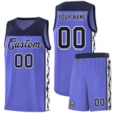 Custom Purple Side Pattern Sports Uniform Basketball Jersey