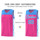 Custom Pink Side Pattern Sports Uniform Basketball Jersey