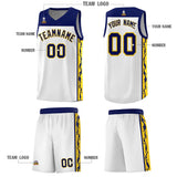 Custom White Side Pattern Sports Uniform Basketball Jersey