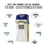 Custom White Side Pattern Sports Uniform Basketball Jersey