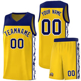Custom Gold Side Pattern Sports Uniform Basketball Jersey