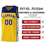Custom Gold Side Pattern Sports Uniform Basketball Jersey