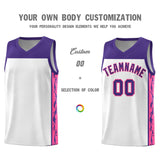 Custom White Side Pattern Sports Uniform Basketball Jersey
