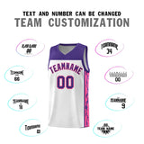 Custom White Side Pattern Sports Uniform Basketball Jersey