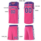 Custom Pink Side Pattern Sports Uniform Basketball Jersey