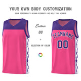 Custom Pink Side Pattern Sports Uniform Basketball Jersey