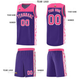 Custom Purple Side Pattern Sports Uniform Basketball Jersey