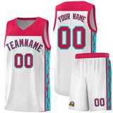 Custom White Side Pattern Sports Uniform Basketball Jersey