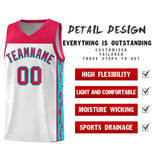 Custom White Side Pattern Sports Uniform Basketball Jersey