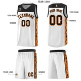 Custom White Side Pattern Sports Uniform Basketball Jersey