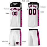 Custom White Side Pattern Sports Uniform Basketball Jersey