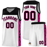Custom White Side Pattern Sports Uniform Basketball Jersey