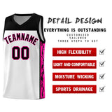 Custom White Side Pattern Sports Uniform Basketball Jersey