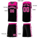 Custom Black Side Pattern Sports Uniform Basketball Jersey
