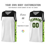 Custom White Side Pattern Sports Uniform Basketball Jersey