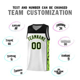 Custom White Side Pattern Sports Uniform Basketball Jersey