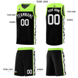 Custom Black Side Pattern Sports Uniform Basketball Jersey