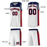 Custom White Side Pattern Sports Uniform Basketball Jersey