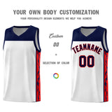 Custom White Side Pattern Sports Uniform Basketball Jersey