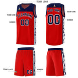 Custom Red Side Pattern Sports Uniform Basketball Jersey
