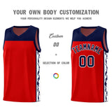Custom Red Side Pattern Sports Uniform Basketball Jersey
