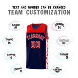 Custom Navy Side Pattern Sports Uniform Basketball Jersey