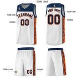 Custom White Side Pattern Sports Uniform Basketball Jersey