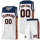 Custom White Side Pattern Sports Uniform Basketball Jersey