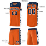 Custom Orange Side Pattern Sports Uniform Basketball Jersey