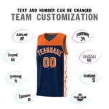 Custom Navy Side Pattern Sports Uniform Basketball Jersey