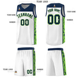 Custom White Side Pattern Sports Uniform Basketball Jersey