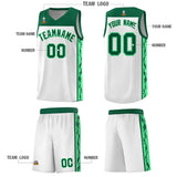 Custom White Side Pattern Sports Uniform Basketball Jersey