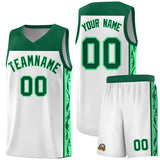 Custom White Side Pattern Sports Uniform Basketball Jersey