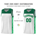 Custom White Side Pattern Sports Uniform Basketball Jersey