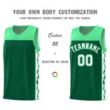 Custom Kelly Green Side Pattern Sports Uniform Basketball Jersey