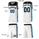Custom White Side Pattern Sports Uniform Basketball Jersey