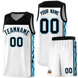 Custom White Side Pattern Sports Uniform Basketball Jersey