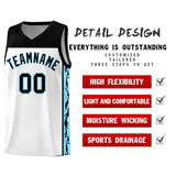 Custom White Side Pattern Sports Uniform Basketball Jersey