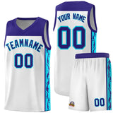 Custom White Side Pattern Sports Uniform Basketball Jersey