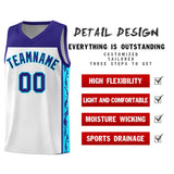 Custom White Side Pattern Sports Uniform Basketball Jersey