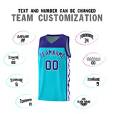 Custom Sky Blue Side Pattern Sports Uniform Basketball Jersey