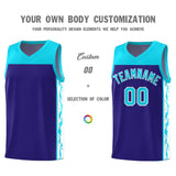 Custom Royal Side Pattern Sports Uniform Basketball Jersey