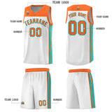 Custom White Side Pattern Sports Uniform Basketball Jersey