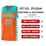 Custom Orange Side Pattern Sports Uniform Basketball Jersey