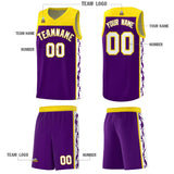 Custom Purple Side Pattern Sports Uniform Basketball Jersey